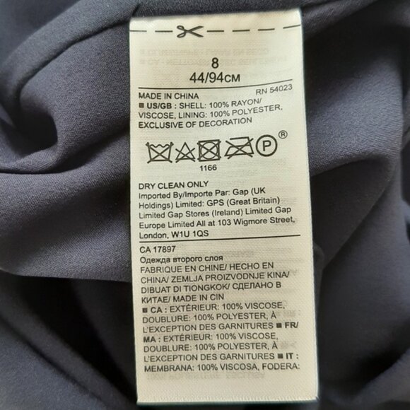 BANANA REPUBLIC Halter Waist Defined Fit & Flare Dot Knee Length Dress Navy Sz 8 - Picture 14 of 14